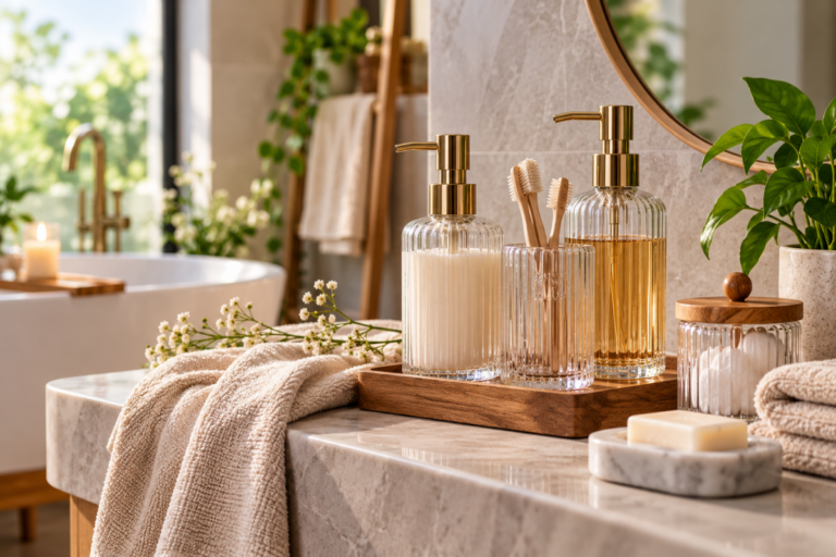 Elegante Badroutinen mit Glas-Seifenspender-Sets gestalten