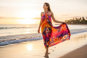 Strand-Sarong-Wickelkleid